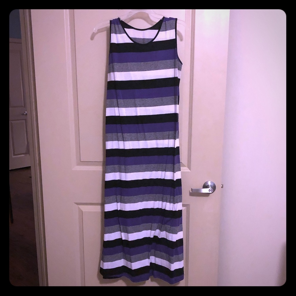 Purple Striped Maxi Dress 💜👗